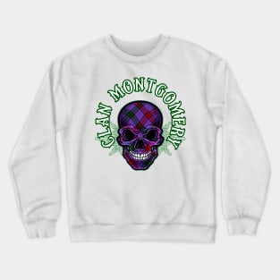 Scottish Clan Montgomery Tartan Celtic Skull Crewneck Sweatshirt